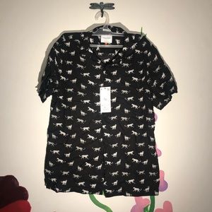 Big Cat Patterned Button-up